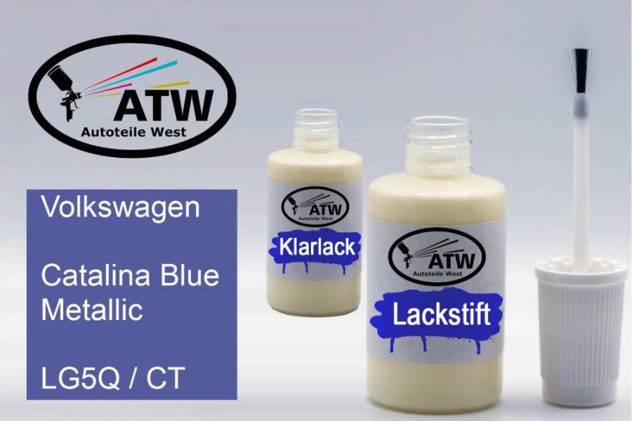 Volkswagen, Catalina Blue Metallic, LG5Q / CT: 20ml Lackstift + 20ml Klarlack - Set, von ATW Autoteile West.